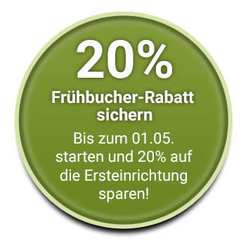 20 Prozent Frühbucher-Rabatt